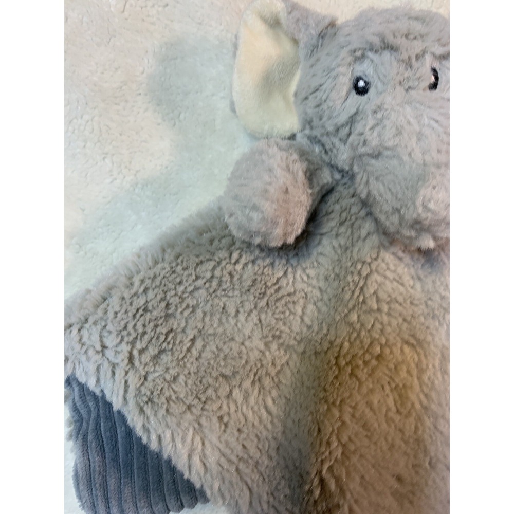 Maxx Marketing Gray Elephant Lovey Security Blanket Rattle Corduroy Plush Toy‎ - Picture 3 of 9